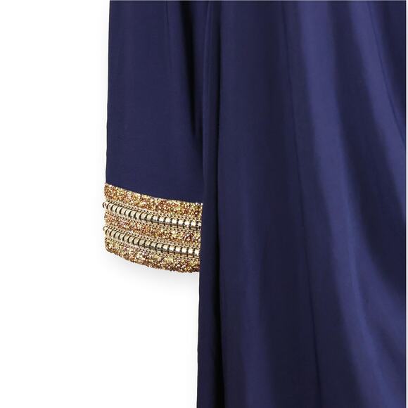 Marina Navy Blue Rhinestone Cocktail Evening Dress 12 - Picture 8 of 8